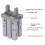 Pneumatic Parallel Grippers Double Acting Cylinder Unit MHZ216D M50.8 3