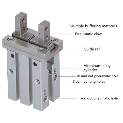 Pneumatic Parallel Grippers Double Acting Cylinder Unit MHZ216D M50.8 2