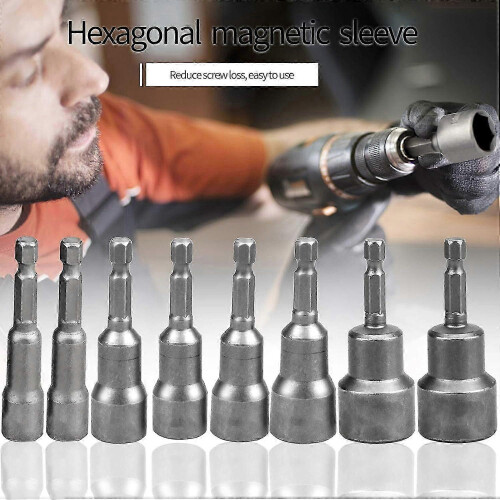 10Pcs Hex Magnetic Socket Wrench Set 6-19mm Pilot Nut Driver style2701 2