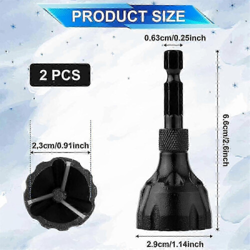 2PCs 1/4 Hex Shank Rotary Deburring External Chamfer Tool for Burr Removal black 1
