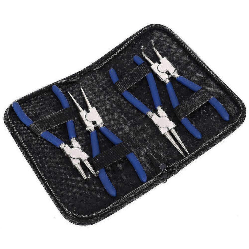 2025 4pc Professional 7in Circlip Snap Ring Pliers Set Straight Bent Internal External 2