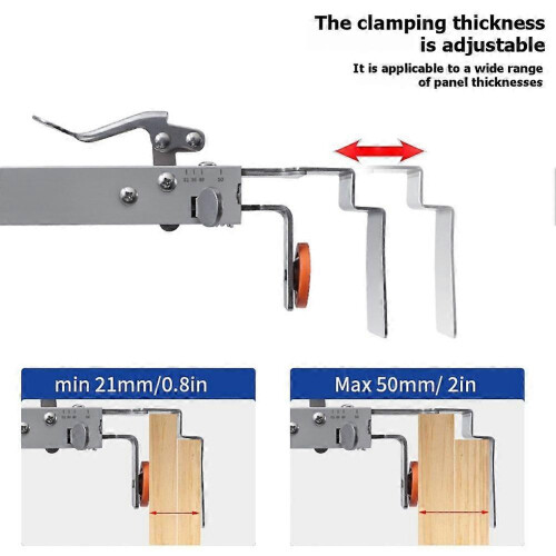 2Pcs Alloy Steel Adjustable Drawer Clamps Quick-Fit Installation Hardware Silver 2