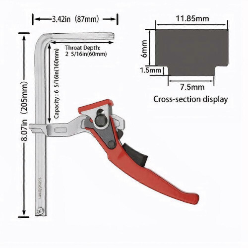 1PC Upgrade F Clamp Quick-Release Durable Guide Rail System Hand Tool Robust Rail Clamp 1