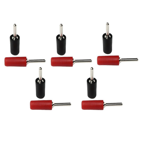 5 Sets Nickel Plated Brass Banana Plug Straight 2mm Spring Panel Socket J.10001 Red Black 1