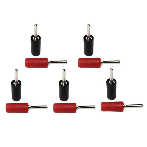 5 Sets Nickel Plated Brass Banana Plug Straight 2mm Spring Panel Socket J.10001 Red Black 2
