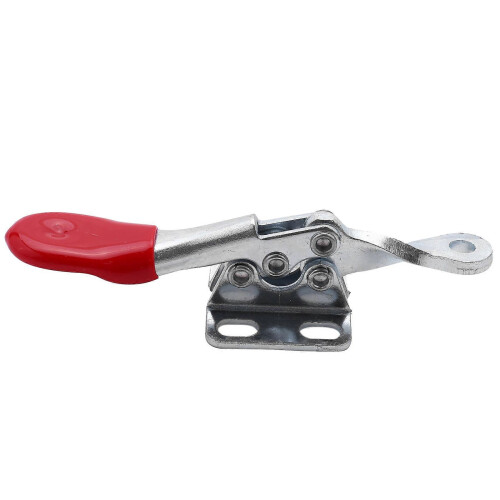 Horizontal Toggle Clamp 201A 4 PCS 60 Lbs Antislip Covered Hand Tool Silver &red 2