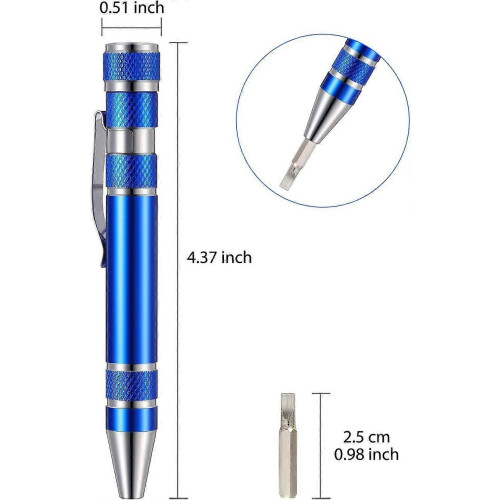 4-Pack 8-in-1 Magnetic Pen Screwdriver Multitool Pocket Handy Tool Kit 1