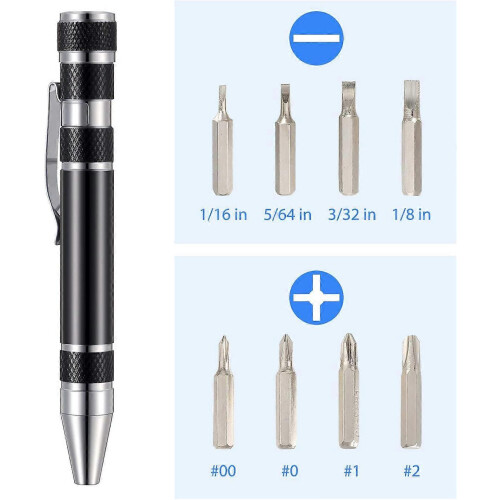 4-Pack 8-in-1 Magnetic Pen Screwdriver Multitool Pocket Handy Tool Kit 2