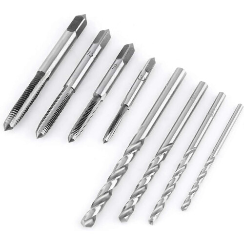 9pc Tap Twist Drill Set with Adjustable Ratchet T-Shaped Tap Wrench 2