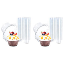 Individual Cupcake Containers, 200 Pcs Clear Cupcake Boxes, Cupcake Holders with Lid, Single Compartment Muffin Carrier