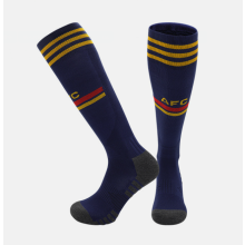 (AFC Blue, L) 26-27 Teens Football Grip Socks High Knee & Long Football Training Socks - Breathable Cushioned Socks Children