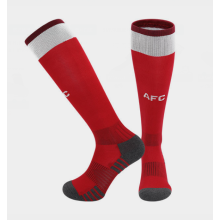 (AFC Red, L) 26-27 Teens Football Grip Socks High Knee & Long Football Training Socks - Breathable Cushioned Socks Children