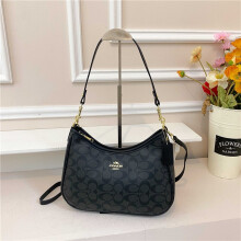 (Black, 29*22*9) Retro old flower bag women's large capacity shoulder bag