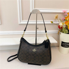 (Brown, 29*22*9) Retro old flower bag women's large capacity shoulder bag