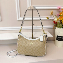 (White, 29*22*9) Retro presbyopia crescent armpit bag for women large capacity shoulder bag can be worn cross-body