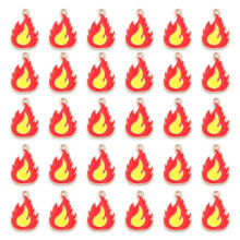 30 Crystal Enamel Flame Pendants - Sparkling Sporty Pendants, Perfect for DIY Jewelry Making, Bracelets, Necklaces