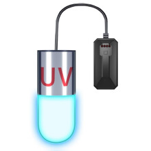 3W Aquarium Ultraviolet Lamp Fish Tank UV Clean Light for Removing Microorganisms and Algae, Stabilize Water EU Plug