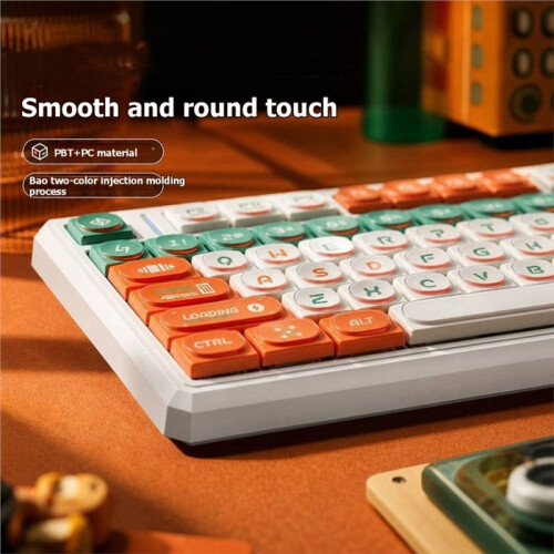 115 Keys Retro Block Keycap Set Rounded Profile Keycaps for MX Style Mechanical Keyboard Custom Keyboard 2