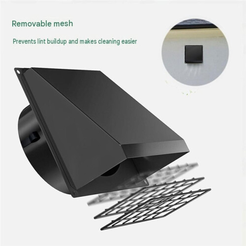Tampa de Ventilação de Metal Removível de 4 Polegadas para Secadora - Exaustor de Parede com Design de Venezianas para Ventiladores de 2