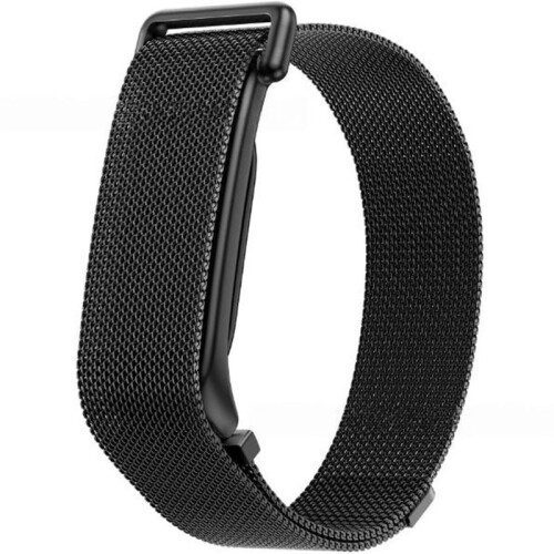 For   Air Breathable Milanese Loop Band Quick Release Adjustable Soft Metal Tracker Accessory Black
