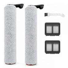Vervangingsonderdelen voor de voor Aero Pro Steam/Aero Ultra Steam Nat-Droog Stofzuiger/Vloerreiniger: 2 Rolborstels en 2 HEPA-Filters