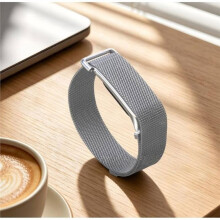 For Air Breathable Milanese Loop Band Quick Release Adjustable Soft Metal Tracker Accessory Black