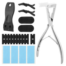 Tape in Pliers Tape in Extension Tool Kit, with Sealing Clamp Plier Hair Extensions Tape Remover Scraper Tool Hair Clips