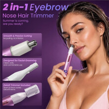 Nose & Eyebrow Hair Trimmer for Men & Women - USB Rechargeable Facial Trimmer, Painless and Easy Clean Beauty Kit