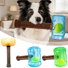 Balle de Tennis en Bouteille - Jouet à Mâcher Interactif pour Chien - Favorise la Santé Dentaire des Chiens de Races Moyennes et Grandes - Bleu
