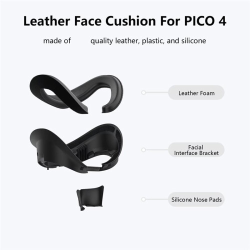 Face Cover for  4 VR Headset Face Interface Bracket Replacement Washable Sponge Leather Pad for PICO4 / Pro 2