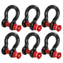 6 Pack 1/2" D Shackles, Recovery Shackles for Tow Strap, Winch, Off-Road Truck SUV ATV UTV Vehicle Recovery