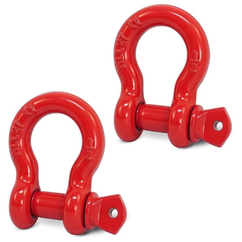 2-Pack 1/2" D-Ringsschacklar, Bärgningsschackel för Lastbil, SUV, ATV, UTV, Terrängvinschbogsering