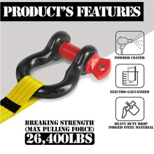 4 Pack 1/2" D Shackles, Recovery Shackle Offroad Towing Shackle for Truck SUV ATV UTV Winch Recovery