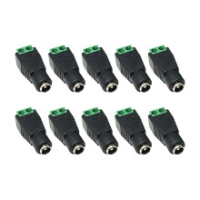 10 Szt. Męskich Końcówek Przewodu Zasilającego  5,5 X 2,1 mm, Zielonych, do Spawania, z Końcówką Męską