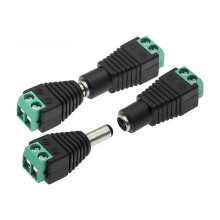 10 Stück -Buchsenstecker, 5,5 X 2,1 mm, Grüner Anschluss, Stromadapter, Kabelende, Buchse