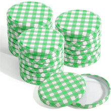 Twist Off Lids 82 mm Screw Cap for Jars Pack of 60 Checked Replacement Lid for Preserving Jars.for 230/350/435ml/565 Ml