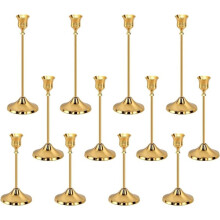 Candle Holder Gold, Pack of 12 Candle Holders Taper Candles Vintage Candle Holder,for Table Wedding Gift Christmas