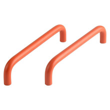 5 Pack Curved Drawer Pulls, 5 Inch Hole to Hole, Dresser Pulls, Modern Closet Door Cabinet Handles Orange