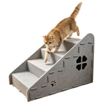 Cat Climbing Ladder with Cat Nest and Scratching Post Non-Slip Cat Steps Suitable for Bed Sofa Indoor Cat Ramp A