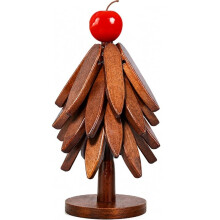 Wooden Trivets for Hot Dishes Christmas Tree Trivet Set of 4 with Stand, Foldable HeatResistant Trivets for Hot Pots
