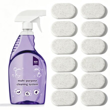 Plastic Spray Bottle Deep Cleaning All-in-One Stain Cleaning Multipurpose Cleaner All Surface with Cleaning Tablets