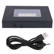 Multi-Mode LED Crystal Lamp Base - 7 Color RGB & White/Warm Light, USB/Battery Powered Display Stand