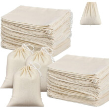 4 X 6 Inch 100 Pieces Cheesecloth Bags for Straining Muslin Bags Spice Sachet Tea Filter Reusable Brew Milk Tea Filter