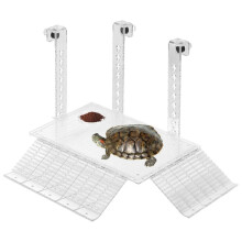 30x18cm Sköldpaddsklätterramp Höjdjusterbar Akryl Sköldpaddssoltorkningsplattform för Husdjur Sköldpadda Akvarium Reptiler