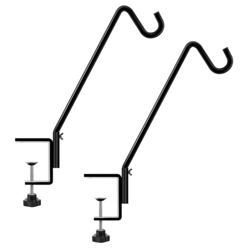 2 Pack 14 Inch Deck Hook, Deck Bird Feeder Hanger, for Deck Thickness 1 Inch-3 Inch