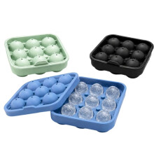 Reusable Football Ice Mold - 9 Grids Silicone Sphere Ice Maker for Whiskey, Juice, Quick Release Home Bar