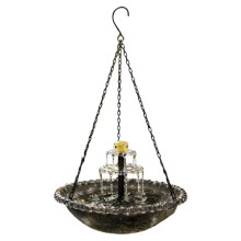 Solar Powered Birdbath Wildlife Feeder with Water Pump for Outdoor Garden Yard Patio Decor, Hanging Bird Feeder Bowl