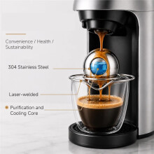 Espresso Cooling , L & XL Stainless Steel Coffee Chiller Stainless Steel Espresso Chiller, Fast Cooling