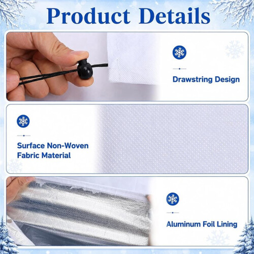 Frostskyddspåse för Vinterväxter med Aluminiumfoder och Dragsko för Krukväxter, Träd och Buskar 1