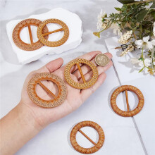30 Peças de Fivelas de Cinto Estilo Retrô - 3 Modelos de Anéis de Plástico Redondos para Decoração de Roupas